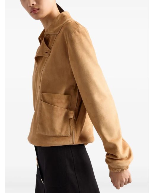 Prada Natural Suede Blouson Jacket