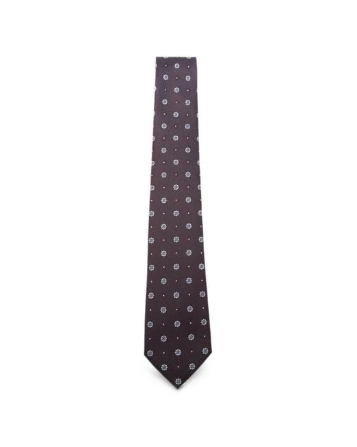 Saint Laurent Purple Jacquard-Weave Silk Tie for men