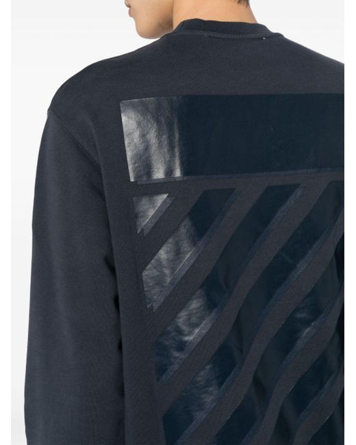 Off-White c/o Virgil Abloh Blue Diag Tab Crew-neck Sweatshirt for men