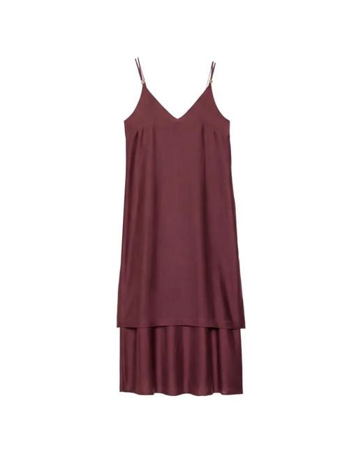 Ottod'Ame Purple Layered Spaghetti-Strap Maxi Dress
