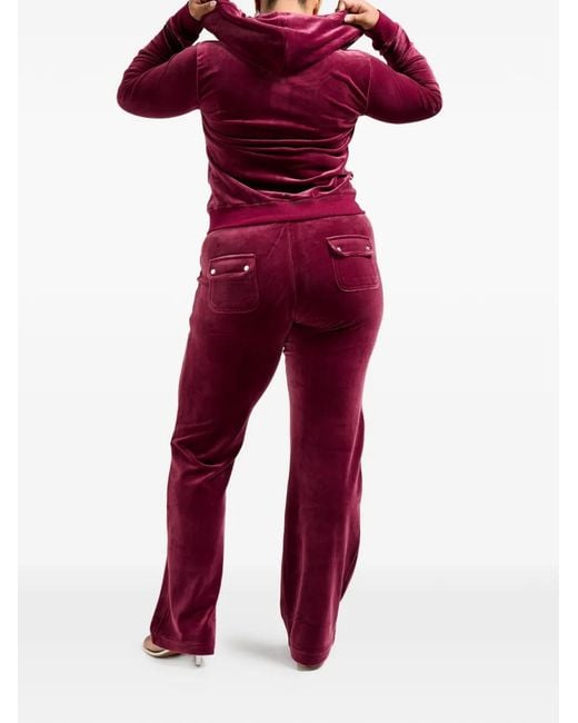 Juicy Couture Red Del Ray Velour Trousers