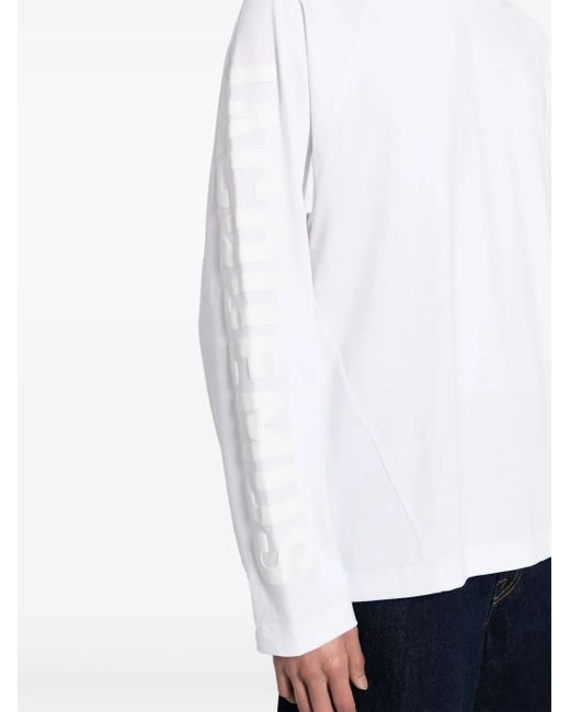 Jacquemus Le T-Shirt Typo Top Met Lange Mouwen in het White voor heren