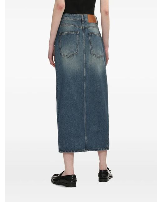 MSGM Blue Classic Five-Pocket Mini Skirt With Concealed Fly