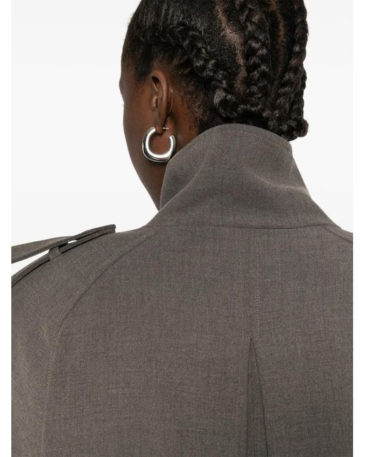 Frankie Shop Gray Kelly Buttoned Oversized Jacket