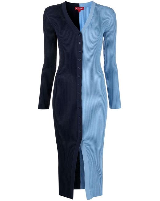 STAUD Shoko Colour-block Jumper Dress in Blue | Lyst