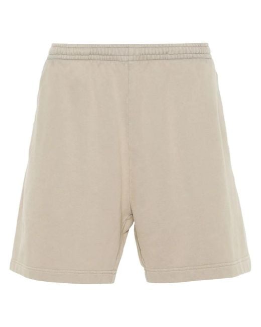 Acne Natural Logo-Patch Jersey Shorts
