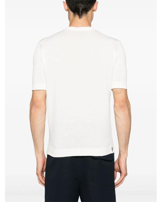 Dell'Oglio White Crew-Neck Cotton T-Shirt for men