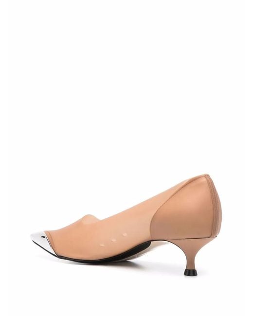 N°21 Pink Metal Toe Transparent Pumps