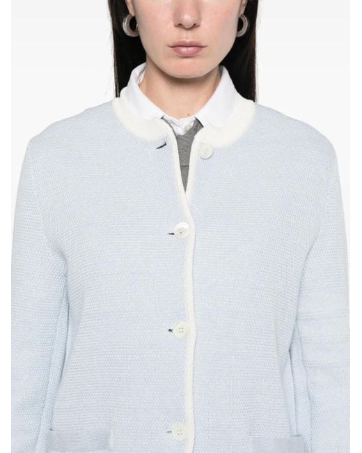 Thom Browne White Honeycomb-Knit Jacket