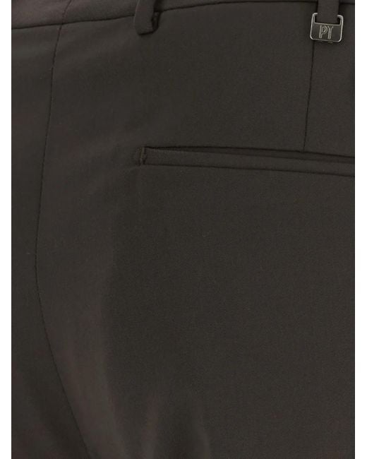PT Torino Black Stretch-Wool Trousers for men