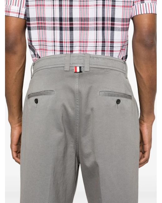 Thom Browne Gray Cotton Twill Utility Trousers for men