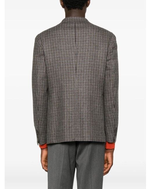 Tagliatore Gray Patterned Single-Breasted Jacket for men