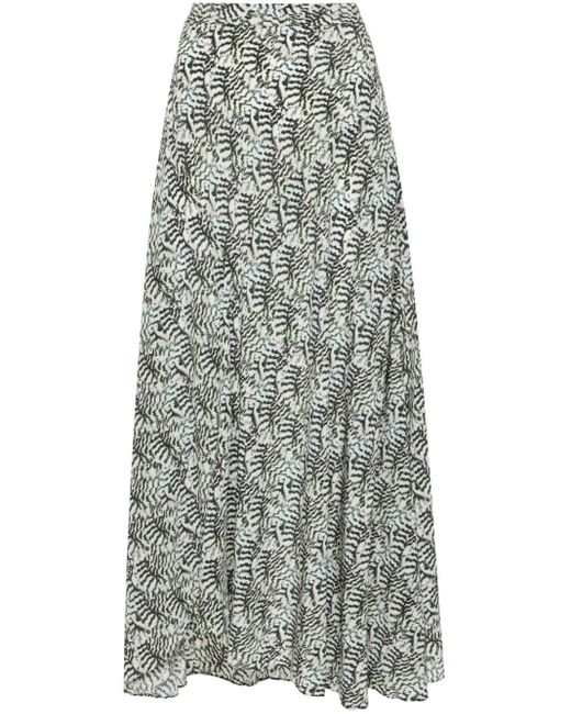 Isabel Marant Gray Sakura Graphic-print Maxi Skirt