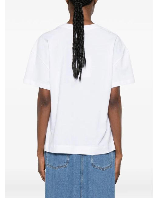 Pennyblack White Graphic-Print Cotton T-Shirt