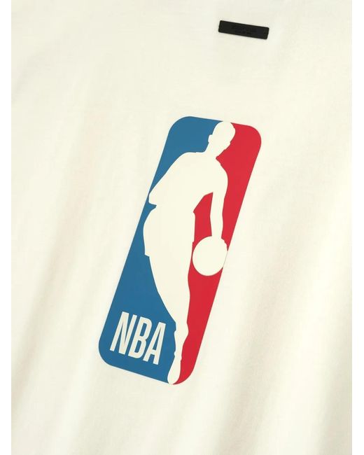 Fear Of God White Nba Logo-Print T-Shirt for men
