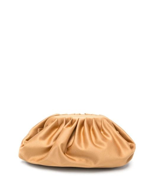 Antonelli Yellow Tuc Ruched Chain-Link Clutch Bag