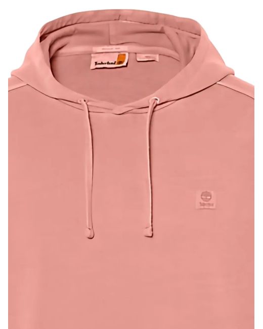 Timberland Pink Logo-Patch Hoodie for men