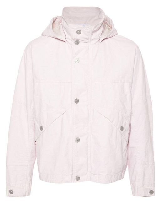 Stone Island Pink Linen Hooded Jacket for men