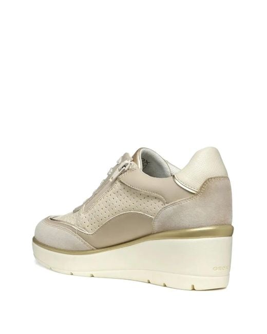 Geox White Ilde Wedge Sneakers