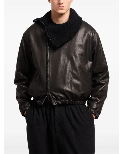 Giorgio Armani Black Leather Jacket for men