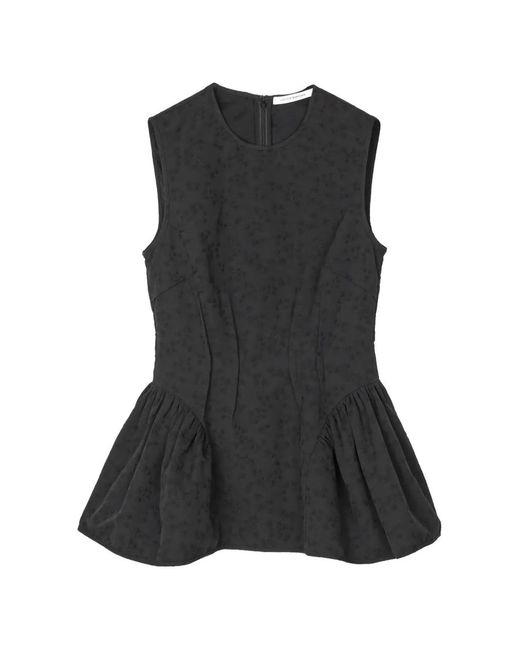 CECILIE BAHNSEN Black Daimi Eira-Matelassé Sleeveless Blouse