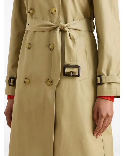 Ralph Lauren Natural Double-Breasted Belted Trench Coat