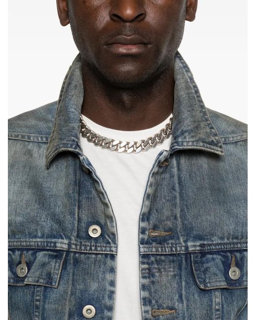 Rick Owens Blue Veste À Boutonnière for men