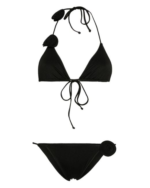LaRevêche Black Floral-appliqué Bikini