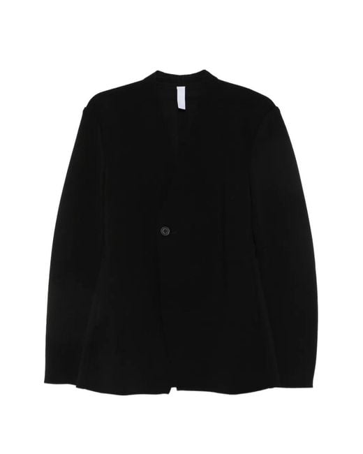 CFCL Black Single-Breasted Collarless Jacket for men