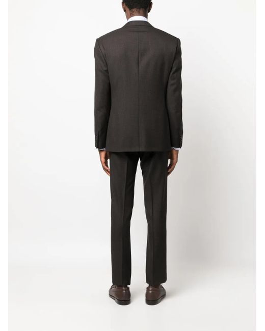 Corneliani Black Single-Breasted Virgin Wool Suit for men