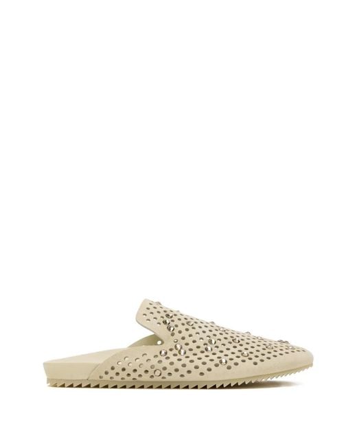 Pedro Garcia White Mules À Détails De Perforations Et Ornements
