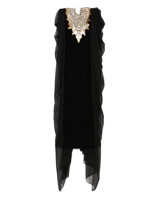 Jean Louis Sabaji Black Embellished Maxi Dress