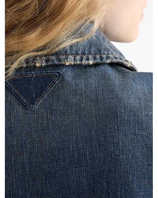 Prada Blue Washed Denim Blouson Jacket