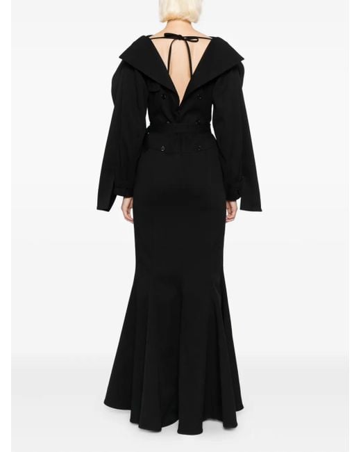 ROKH Black Langärmeliges Kleid