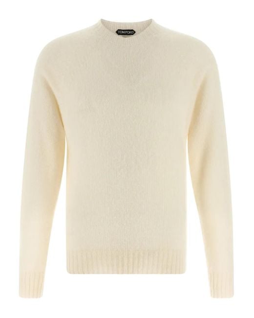 Tom Ford White Crewneck Sweater for men