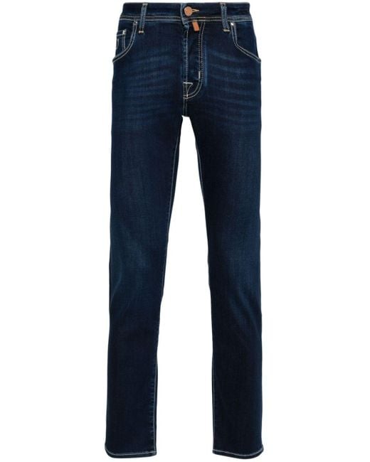 Jacob Cohen Nick Low Waist Skinny Jeans in het Blue voor heren