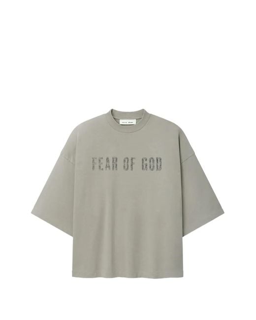 Fear Of God Gray Merch Cotton T-Shirt for men