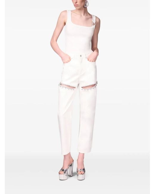 Area White Crystal-embellished Jeans