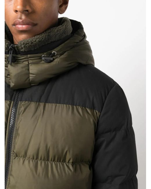 Yves Salomon Green Detachable-Hood Down Jacket for men