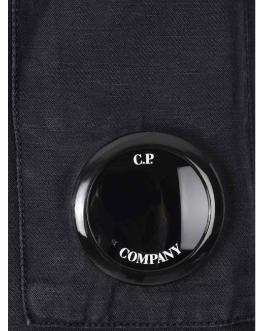 C P Company Blue Twill Shirt Jacket for men