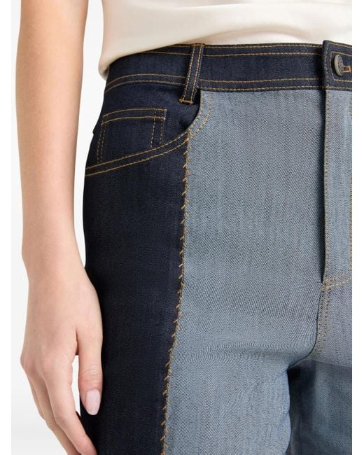 Pantalon Francine À Empiècement Contrastant Cinq À Sept en coloris Blue