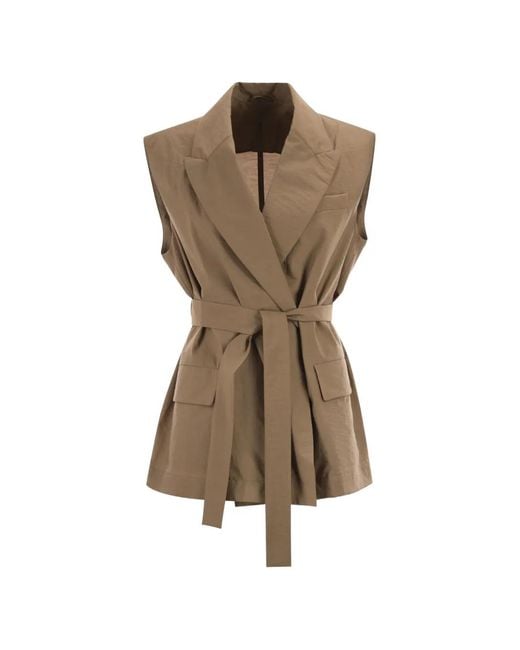 Brunello Cucinelli Natural Belted Waistcoat