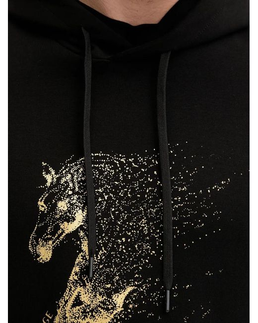 ARMANI EXCHANGE Black Graphic Hoodie for men