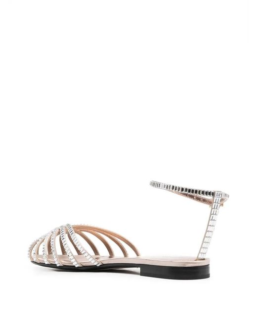 ALEVI White Star Crystal-Embellishment Sandals