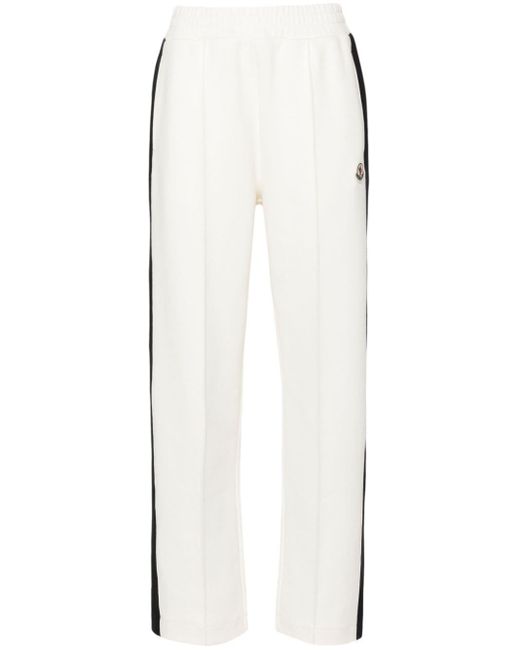 Moncler White Logo-patch Piqué Track Pants