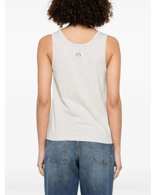 A.P.C. White Embroidered-Logo High-Neck Sweater