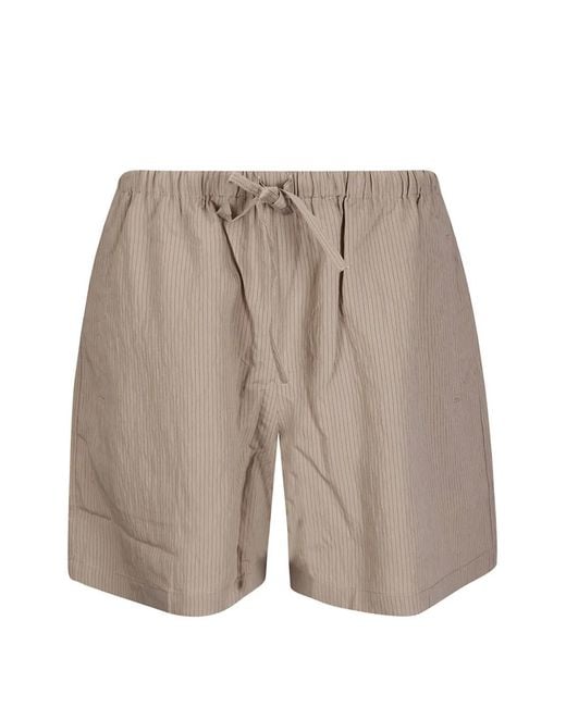 Maison Kitsuné Gray Striped Elasticated Shorts