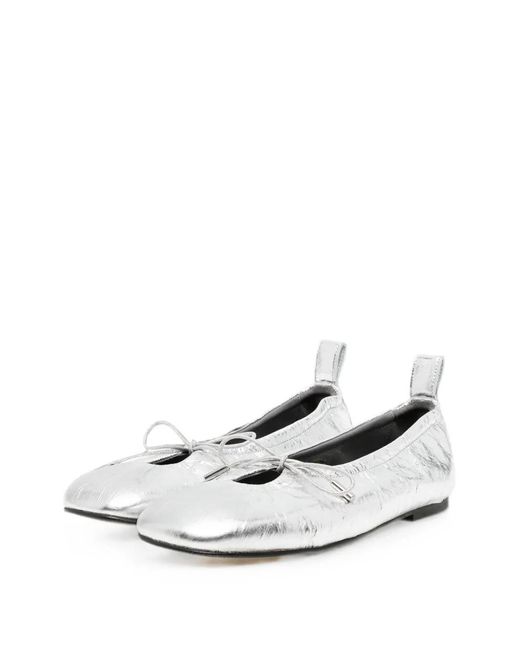 Alohas White Rosalind Shimmer Ballet Flats