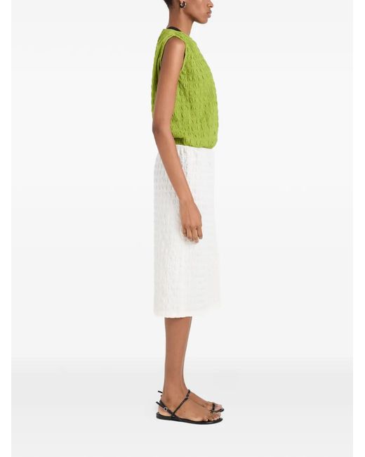 Proenza Schouler Green Bradley Textured Crew-Neck Blouse