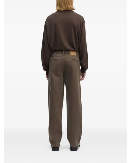 Another Aspect Brown Pleated Jeans for men